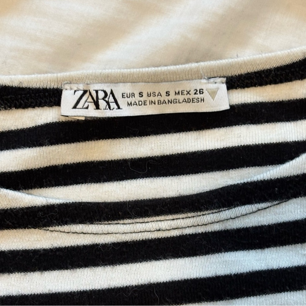 Zara Cropped Striped Tee, S - Picture 3 of 5